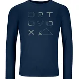 Ortovox Herren 185 Merino Brand Outline Longsleeve (Größe M, blau)