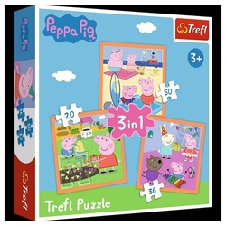 Trefl Puzzle 3 in 1 Puzzle Peppa Pig, Puzzleteile