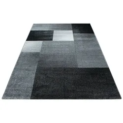 Stilvoller Designer-Kurzflorteppich mit kariertem Design – Rechteckiger Teppich