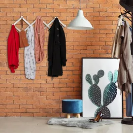 Relaxdays Wandgarderobe Ausziehbar Weiß