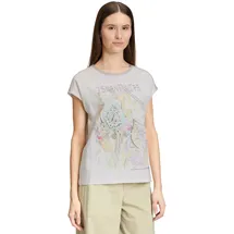 Cartoon Damen Rundhals-Shirt mit Placement 46, Patch Cream/Rosé - 46