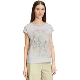 Cartoon Damen Rundhals-Shirt mit Placement 46, Patch Cream/Rosé - 46