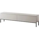 Selsey TV Schrank Board Sideboard Fernsehtisch Fernsehschrank Mit Schränken 175 cm Schwarze Beine Taupe Bemmi