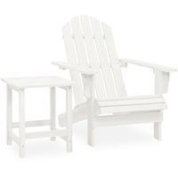 Duolm Adirondack-Gartenstuhl mit Tisch Massivholz Tanne Weiß