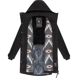 Ragwear Damen atmungsaktiver langer Wintermantel in Wollmantel-Optik warme Winterjacke Jannisa Coat YOUMODO Black Gr. XS - XS