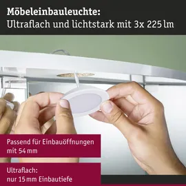 Paulmann LED Möbeleinbauleuchten 3er Set rund 65mm 3x2,5W 3000K Weiß