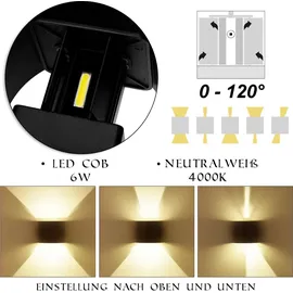 Lumiled Außenleuchte Aluminium 10,0 cm 2x 3 W schwarz