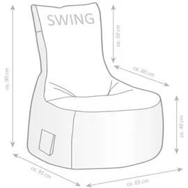 Sitting Point Sitzsack Swing Scuba Stoff Grau