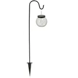 Spetebo Solar Gartenstecker mit Glaskugel - 70 x 15 cm - Bruchglas Kugel mit Erdspieß - Deko Garten Stecker Crackle Glas Laterne mit 20 LED in warm weiß beleuchtet