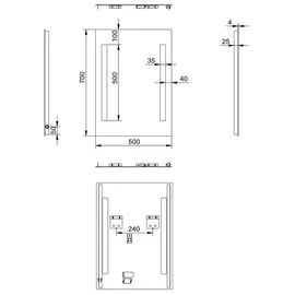 Talos Badspiegel - BxH: 50 x 70 cm