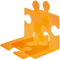 HAN CD-Ständer & Buchstütze Puzzle, standfester kombinierbarer Stehsammler in modernem Puzzle-Look, für CDs, Bücher & DVDs, 9212-61, transluzent-orange