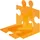 HAN CD-Ständer & Buchstütze Puzzle, transluzent-orange