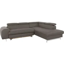 Cotta Ecksofa "Chef L-Form", braun (cocoa), B:257cm H:72cm T:206cm, Luxus-Microfaser (100% Polyester);Kunstleder Softlux;Leder Advantage (abgedecktes Spalt-Rindsleder), Rückseite mit schwarzem Spannstoff bezogen;NaturLEDER (echtes Rindsleder), Rückseite mit