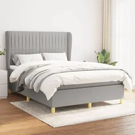 vidaXL Boxspringbett 140 x 200 cm Hellgrau
