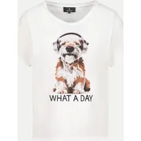 Monari T-Shirt mit Hund-Print Weiß 40