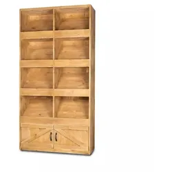 Bäckereiregal aus Massivholz, 4 Ebenen, 8 geneigte Fächer