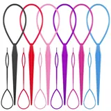 12 Stück Hair Tail Twister, Haar Tail Twister Band, Loop Tool Haare, Dutt Styler Haartwister Frisurenhilfe Zopfhalter, Schnell Spiral Flechten DIY Haar Styling Aid Werkzeug für Frauen Mädchen(6 Farbe)