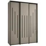 möbel kryspol Schwebetürenschrank Dakota 180 x 235,2 x 60 cm Schwarz