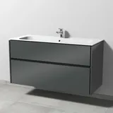Sanipa Keramik-Waschtisch-Set mit Waschtischunterschrank „Twiga“ 119 × 50 × 61 cm in Anthrazit (glanz), ohne Beleuchtung