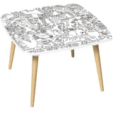 Paperflow Kids Dschungel Maltisch weiß 60,0 x 60,0 x 46,0 cm