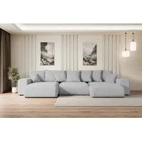 altdecor Ecksofa mit Schlaffunktion und Bettkasten Corner Sofa Eckcouch Couch U-Form universal, links/rechts angeordnet Schlafcouch Ausziehbar Wohn... - Hellgrau