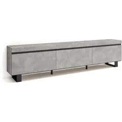 SKRAUT HOME Wohnzimmer TV-Schrank, Viel Stauraum, 240x35x57cm, Industriedesign, Moderner Stil, Zementgrau - 503_2