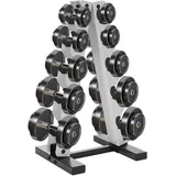 DAOHHFO Hantelablage, 5-Tier Stahl Kurzhantelständer Professional Kurzhantelablage A-Frame Hantelständer, Belastbarkeit 100KG Gewicht Halterung Rack für Home Gym、Tägliche Krafttraining (Weiß)