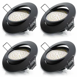 Brandson 4x LED Deckenspots dimmbar & schwenkbar Einbaustrahler mit Aluminium Rahmen in schwarz
