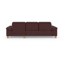 sit&more Ecksofa SIT & MORE "Westham L-Form", lila (chianti), B:275cm H:88cm T:172cm, 90% Polyester 10% Polyamid, Sofas, Ecksofa, mit Recamiere, mit oder ohne Bettfunktion, Bettkasten, Füße Eiche