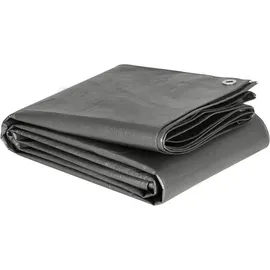 Woltu Abdeckplane wasserdicht, 180 g/m2 PE Schutzplane mit Ösen, UV stabil : Grau 4x4 m Farbe: Grau Größe: 4x4 m