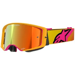 Alpinestars Supertech Corp, Crossbrille verspiegelt - Gelb/Pink Rot-Verspiegelt