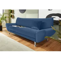 INOSIGN 3-Sitzer »Saltare elegant und komfortabel, toller Designfuß«, blau