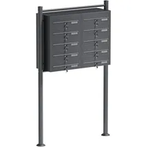 Wiltec 10er Briefkastenanlage Anthrazit