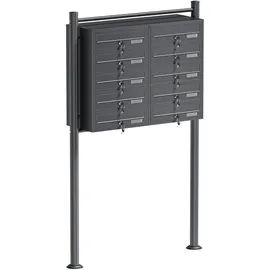 Wiltec 10er Briefkastenanlage Anthrazit