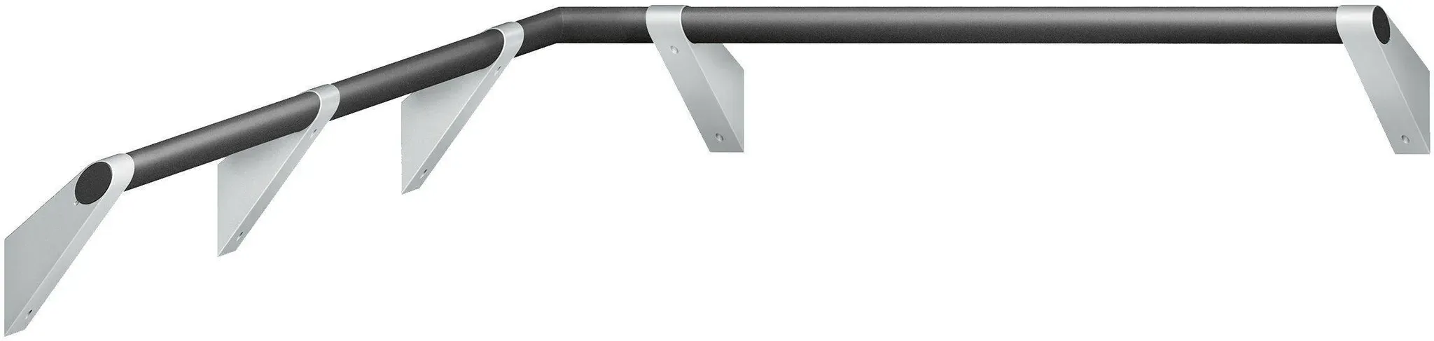 KWS A100 Handlaufkombination 975x750 mit zusätzlicher Stütze für Einhängesitz - Anthrazit/Silbermetallic