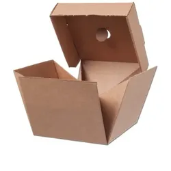 Blanc HYGIENIC Hamburger-Box klein, 300 Stk, 12x12x10cm, to go, take away, natürliches Design, faltbar