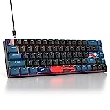 SOLIDEE mechanische Gaming Tastatur 65%,68 Tasten mit Lineare rote Schalter,kabelgebundene mechanische Tastatur mit LED-Hintergrundbeleuchtung,gemischtes Licht kompakte Tastatur(68 Monstor(B))