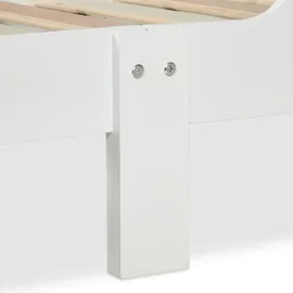 Relaxdays Kinderbett mit Rausfallschutz 70 x 140 cm MDF weiß rosa