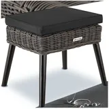 Tectake Rattan-Fußbank Vibo 54,5 x 44,5 x 46,5 cm - Grau