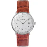 Junghans 41/4461-Goldbraun max bill Quarz Herren-Armbanduhr mit 2 Lederbändern