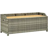 vidaXL Gartenbank mit Stauraum 120 cm Poly Rattan Grau