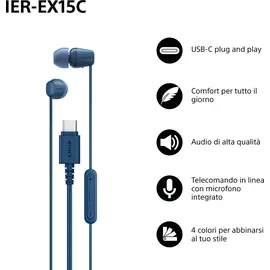 Sony IER-EX15C USB-C Blau