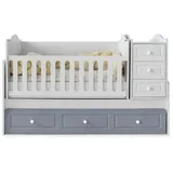 aea Modernes Montessori Babybett mit Schubladen und Stauraum, Funktionales Design