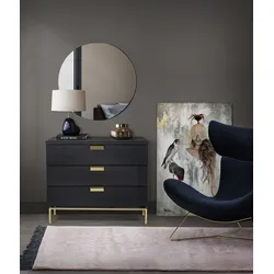 Kommode WOODMAN, schwarz, B:91cm H:75cm T:36cm, Sideboards, Holzfurnier aus Walnussbaum, skandinavisches Design