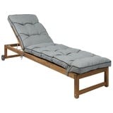 Bjird Liegenauflage Auflage für Gartenliege Hugo 201x55x8 cm, Auflagen für Deckchair, Polsterauflage für Sonnenliege - gesteppt grau