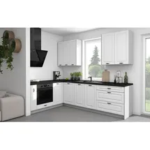 Feldmann-Wohnen Winkelküche L-Form 284 x 228 cm grau / weiß matt