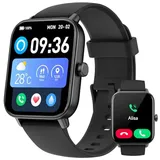 Smartwatch Damen mit Telefonfunktion, Alexa eingebaute, 1.8'' Fitnessuhr Damen mit Herzfrequenz, SpO2, Schlaf, Stress Monitor, 100+ Sportmodi, IP68 Wasserdicht Schrittzähler Uhr Damen für Android iOS