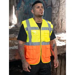Korntex Multifunktionale Comfort-Fit Warnweste Hamburg - signal yellow;signal orange - M