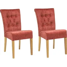Home Affaire Polsterstuhl Queen 46x93x64 cm, 2 St., Samtvelours Samtoptik, Massivholz, rot (rostrot) Polsterstühle (53704122-0)