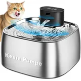 ROTTOGOON Katzenbrunnen Kabellos, 3,2L Trinkbrunnen für Katzen Edelstahl